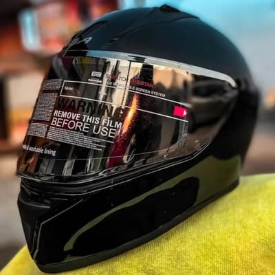 Vega Bolt Solid Black Helmet_img_0